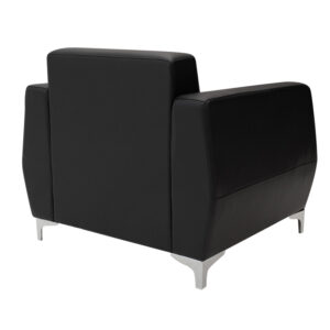 Πολυθρόνα Dermis pakoworld inox-τεχνόδερμα μαύρο 88x75x75εκ – 132-000001