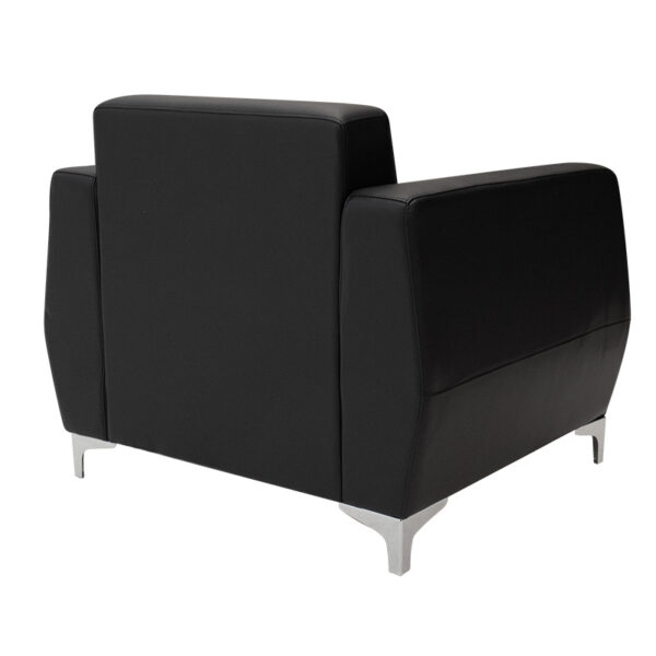 Πολυθρόνα Dermis pakoworld inox-τεχνόδερμα μαύρο 88x75x75εκ – 132-000001