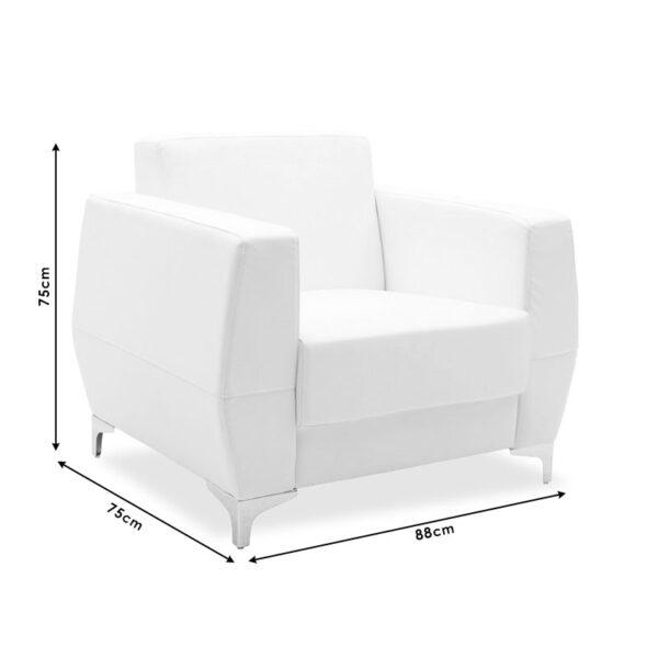 Πολυθρόνα Dermis pakoworld inox-τεχνόδερμα μαύρο 88x75x75εκ – 132-000001