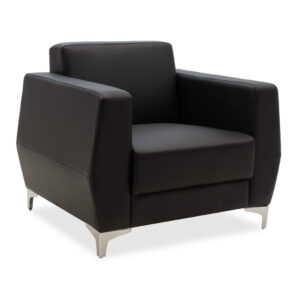 Dermis armchair pakoworld inox with pu in black colour 88x75x75cm 132-000001
