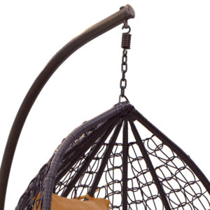 Κούνια Zafer pakoworld κρεμαστή μέταλλο-pp καφέ-μαξιλάρι καφέ 106x103x200εκ – 135-000023