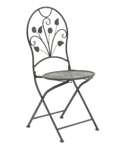 Τραπεζαρία Abriel pakoworld σετ 3τεμ μέταλλο ανθρακί antique – 137-000001