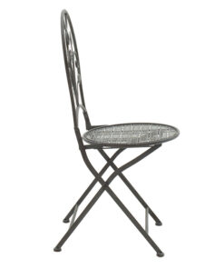 Τραπεζαρία Abriel pakoworld σετ 3τεμ μέταλλο ανθρακί antique – 137-000001