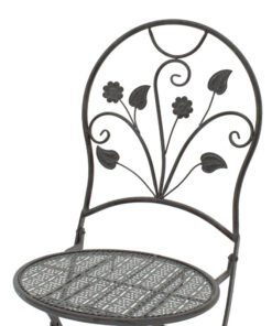 Τραπεζαρία Abriel pakoworld σετ 3τεμ μέταλλο ανθρακί antique – 137-000001