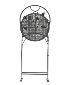 Τραπεζαρία Abriel pakoworld σετ 3τεμ μέταλλο ανθρακί antique – 137-000001