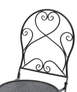 Τραπεζαρία Walen pakoworld σετ 3τεμ μέταλλο μαύρο – 137-000002