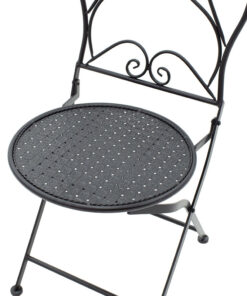 Τραπεζαρία Walen pakoworld σετ 3τεμ μέταλλο μαύρο – 137-000002