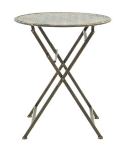 Τραπεζαρία Drill pakoworld σετ 3τεμ μέταλλο χρώμα χαλκού antique – 137-000005