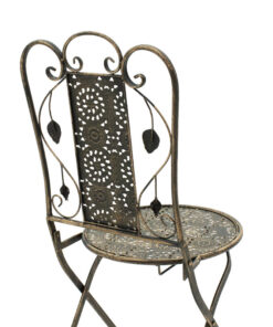 Τραπεζαρία Drill pakoworld σετ 3τεμ μέταλλο χρώμα χαλκού antique – 137-000005