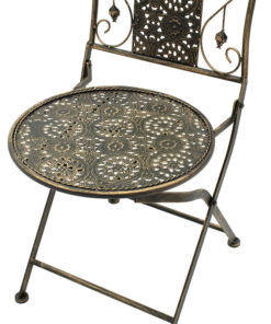 Τραπεζαρία Drill pakoworld σετ 3τεμ μέταλλο χρώμα χαλκού antique – 137-000005