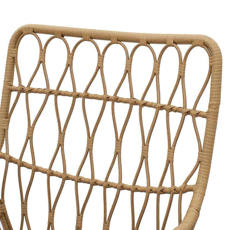 Πολυθρόνα Naoki pakoworld μέταλλο μαύρο-pe φυσικό-μαξιλάρι – 140-000045