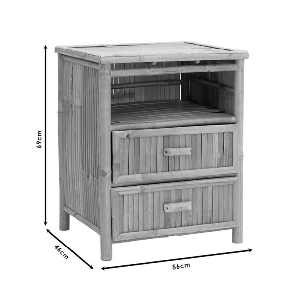 Κομοδίνο Ofra pakoworld bamboo φυσικό 56x46x69εκ – 141-000021