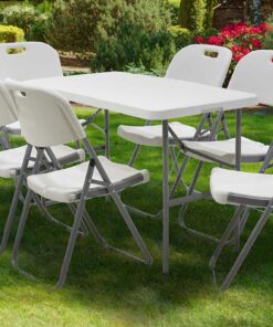 Τραπέζι catering Rodeo pakoworld πτυσσόμενο-βαλίτσα λευκό 122x60x74εκ – 142-000004