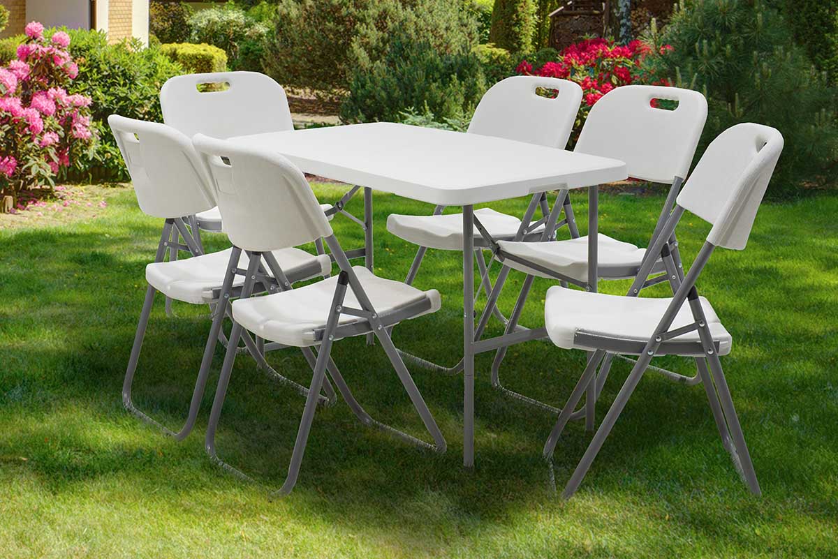 Τραπέζι catering Rodeo pakoworld πτυσσόμενο-βαλίτσα λευκό 122x60x74εκ – 142-000004