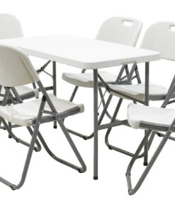 Τραπέζι catering Rodeo pakoworld πτυσσόμενο-βαλίτσα λευκό 122x60x74εκ – 142-000004