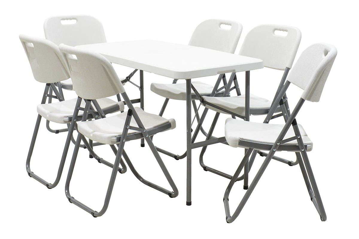 Τραπέζι catering Rodeo pakoworld πτυσσόμενο-βαλίτσα λευκό 122x60x74εκ – 142-000004