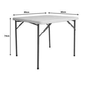 Τραπέζι catering Comfort pakoworld πτυσσόμενο σε λευκή απόχρωση 80x80x74εκ – 142-000021