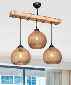 Φωτιστικό οροφής τρίφωτο Fiona pakoworld Ε27 καρυδί-μπεζ 50x20x63εκ – 147-000111