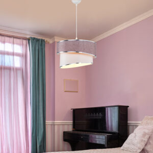 Φωτιστικό οροφής μονόφωτο Loopy pakoworld Ε27 μωβ-λευκό Φ30×18εκ – 147-000193