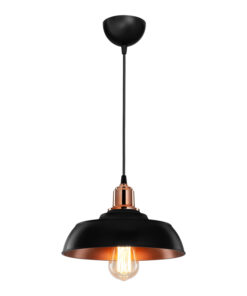 Φωτιστικό οροφής μονόφωτο Artisan pakoworld pp E27 σε μαύρη-χάλκινη απόχρωση Φ25.5×17εκ – 147-000206