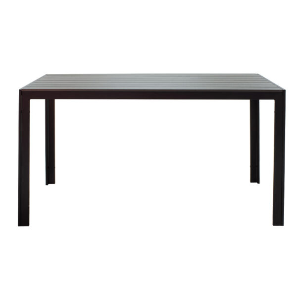 Τραπέζι Nares pakoworld αλουμίνιο μαύρο-plywood ανθρακί 140x80x72.5εκ – 152-000003