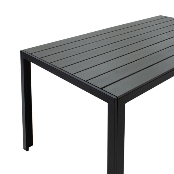 Τραπέζι Nares pakoworld αλουμίνιο μαύρο-plywood ανθρακί 140x80x72.5εκ – 152-000003