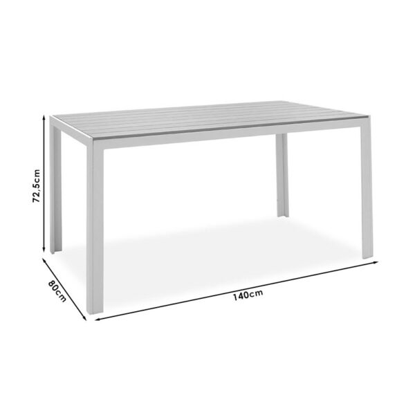 Τραπέζι Nares pakoworld αλουμίνιο μαύρο-plywood ανθρακί 140x80x72.5εκ – 152-000003