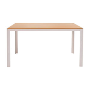 Τραπέζι Nares pakoworld αλουμίνιο λευκό-plywood φυσικό 140x80x72.5εκ – 152-000004