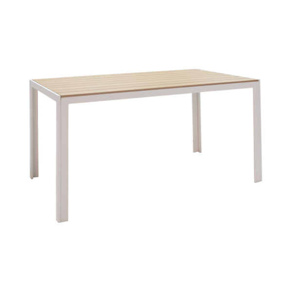 Τραπεζαρία Zacreta-Nares σετ 5τεμ pakoworld λευκό-φυσικό 140x80x72.5εκ – 152-000006