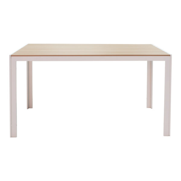 Τραπεζαρία Zacreta-Nares σετ 5τεμ pakoworld λευκό-φυσικό 140x80x72.5εκ – 152-000006