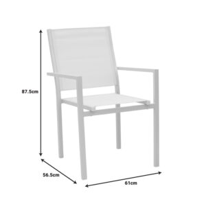 Τραπεζαρία Zacreta-Nares σετ 5τεμ pakoworld λευκό-φυσικό 140x80x72.5εκ – 152-000006