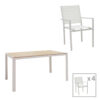 Garden dining set 5pcs Nares-Moly pakoworld aluminum-textilene white plywood natural 152-000006