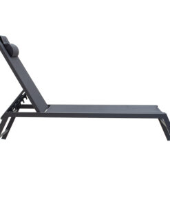 Ξαπλώστρα Kiara pakoworld αλουμίνιο-textilene ανθρακί στοιβαζόμενη – 152-000012