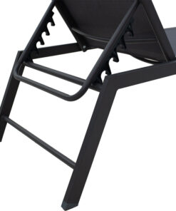 Ξαπλώστρα Kiara pakoworld αλουμίνιο-textilene ανθρακί στοιβαζόμενη – 152-000012