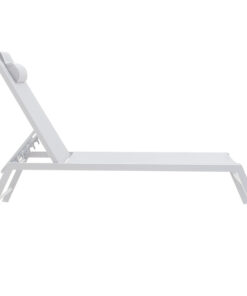 Ξαπλώστρα Kiara pakoworld αλουμίνιο λευκό-textilene μπεζ – 152-000013