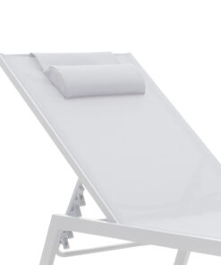 Ξαπλώστρα Kiara pakoworld αλουμίνιο λευκό-textilene μπεζ – 152-000013