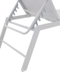 Ξαπλώστρα Kiara pakoworld αλουμίνιο λευκό-textilene μπεζ – 152-000013