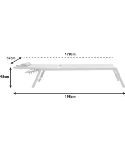 Ξαπλώστρα Kiara pakoworld αλουμίνιο λευκό-textilene μπεζ – 152-000013