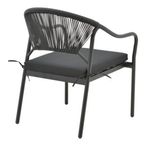 Πολυθρόνα Jerqui pakoworld wicker rattan μαύρο-μεταλλικό μαύρο πόδι-μαύρο μαξιλάρι 60x64x78εκ – 152-000018