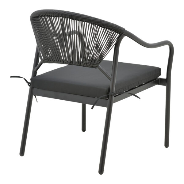 Πολυθρόνα Jerqui pakoworld wicker rattan μαύρο-μεταλλικό μαύρο πόδι-μαύρο μαξιλάρι 60x64x78εκ – 152-000018