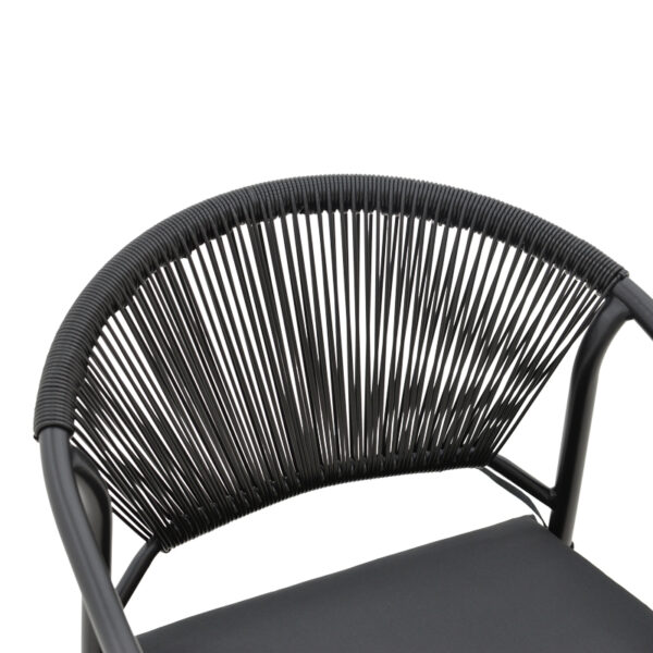 Πολυθρόνα Jerqui pakoworld wicker rattan μαύρο-μεταλλικό μαύρο πόδι-μαύρο μαξιλάρι 60x64x78εκ – 152-000018
