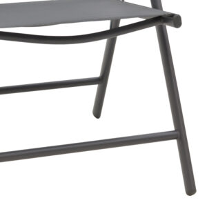 Πολυθρόνα Candor pakoworld ανθρακί μέταλλο και γκρι textilene 65x56x106εκ – 152-000023