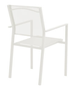 Πολυθρόνα Confidence pakoworld λευκό μέταλλο και λευκό textilene 54x54x86εκ – 152-000027