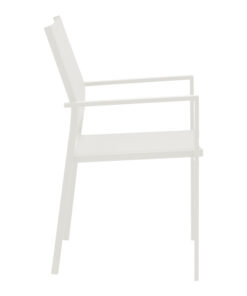 Πολυθρόνα Confidence pakoworld λευκό μέταλλο και λευκό textilene 54x54x86εκ – 152-000027