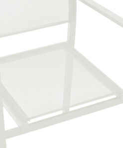 Πολυθρόνα Confidence pakoworld λευκό μέταλλο και λευκό textilene 54x54x86εκ – 152-000027