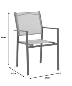 Πολυθρόνα Confidence pakoworld λευκό μέταλλο και λευκό textilene 54x54x86εκ – 152-000027