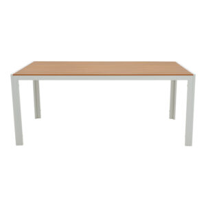 Τραπέζι Nares pakoworld αλουμίνιο λευκό-plywood φυσικό 180x90x72.5εκ – 152-000031