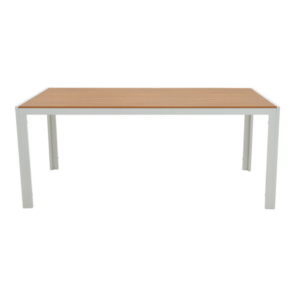 Τραπέζι Nares pakoworld αλουμίνιο λευκό-plywood φυσικό 180x90x72.5εκ – 152-000031