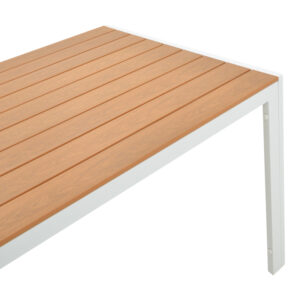Τραπέζι Nares pakoworld αλουμίνιο λευκό-plywood φυσικό 180x90x72.5εκ – 152-000031
