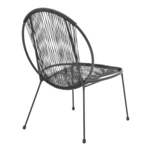 Καρέκλα κήπου Dapper pakoworld μαύρο μέταλλο-pe μαύρο 64.5×74.5×76εκ – 152-000042